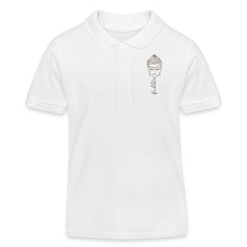 Buddha Schriftzug Buddha Kopf Buddha Spruch - Kinder Organic Poloshirt Mini Sprinter von Stanley/Stella - Weiß - Vorne
