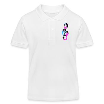 Clé de musique note mélodie note de musique son - Polo enfant bio Stanley/Stella - blanc - Devant
