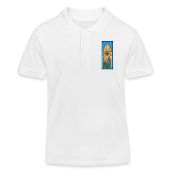 Fenêtre d’abeille dans les fleurs de jardin - Polo enfant bio Stanley/Stella - blanc - Devant