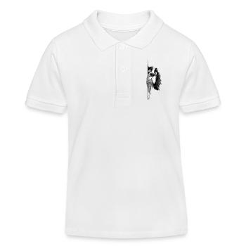 Peeking Cavalier Spaniel Cute Dog Lover Merch 2 - Kids Organic Polo Shirt by Stanley/Stella - white - Front