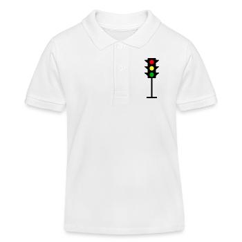 Ampel Kreuzung Design rot gelb grün - Kinder Organic Poloshirt Mini Sprinter von Stanley/Stella - Weiß - Vorne