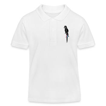 Piraten Papagei mit Augenklappe,Haken und - Kinder Organic Poloshirt Mini Sprinter von Stanley/Stella - Weiß - Vorne