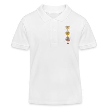 Elegant Winner's Cup Illustration - Kids Organic Polo Shirt by Stanley/Stella - white - Front