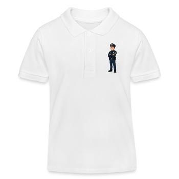 Polizeibeamter im Dienst Illustration - Kinder Organic Poloshirt Mini Sprinter von Stanley/Stella - Weiß - Vorne