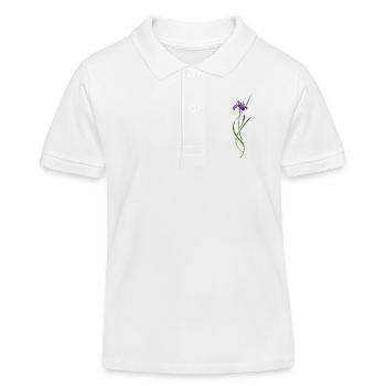 Iris dans le style zen japonais - Polo enfant bio Stanley/Stella - blanc - Devant
