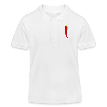 Piments au Chili cadeau cadeau - Polo enfant bio Stanley/Stella - blanc - Devant