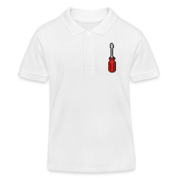 Tournevis Pixel Rouge - Polo enfant bio Stanley/Stella - blanc - Devant