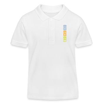 Dreifarbige Tiki Maske, Retro Style Shirts u. mehr - Kinder Organic Poloshirt Mini Sprinter von Stanley/Stella - Weiß - Vorne