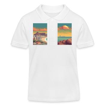 Kapstadt, Südafrika - Pixel Art - Kinder Organic Poloshirt Mini Sprinter von Stanley/Stella - Weiß - Vorne