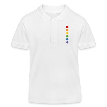 Rondes arc-en-ciel - Polo enfant bio Stanley/Stella - blanc - Devant