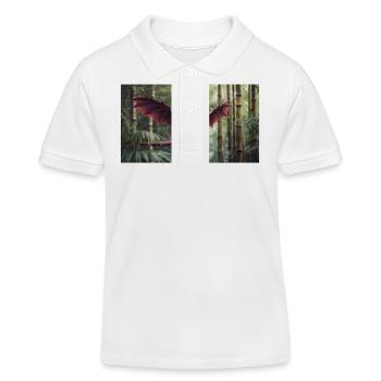 A realistic majestical little purple dragon - Kids Organic Polo Shirt by Stanley/Stella - white - Front