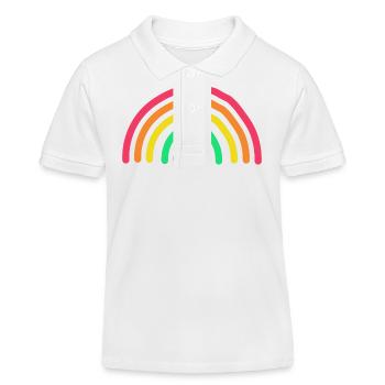 arc en ciel paillettes - Polo enfant bio Stanley/Stella - blanc - Devant