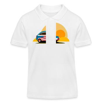 in den Sonnenuntergang - Kinder Organic Poloshirt Mini Sprinter von Stanley/Stella - Weiß - Vorne