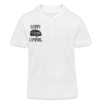 Van Camper Joy Illustration - Kids Organic Polo Shirt by Stanley/Stella - white - Front