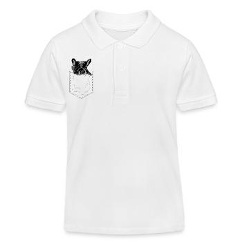 Style pop art de style style poche Frenchie - Polo enfant bio Stanley/Stella - blanc - Devant