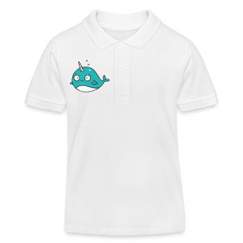 Narwal - Kinder Organic Poloshirt Mini Sprinter von Stanley/Stella - Weiß - Vorne