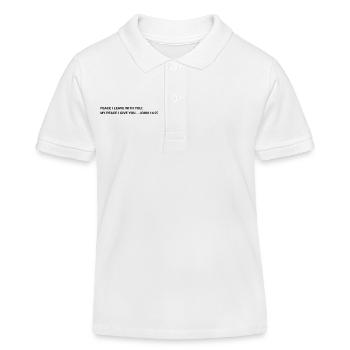 Know Jesus know peace hoodie and shirt - Kids Organic Polo Shirt by Stanley/Stella - white - Front