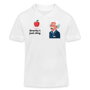 Fun physics design – Gravity is just clingy - Kids Organic Polo Shirt by Stanley/Stella - white - Front