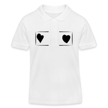 Trois Coeurs Coeur Rectangle Amour - Polo enfant bio Stanley/Stella - blanc - Devant