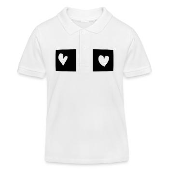 Trois Coeurs Coeur Rectangle Forme D’amour - Polo enfant bio Stanley/Stella - blanc - Devant