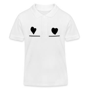 Three Hearts Heart Line Shape Shapes - Kids Organic Polo Shirt by Stanley/Stella - white - Front