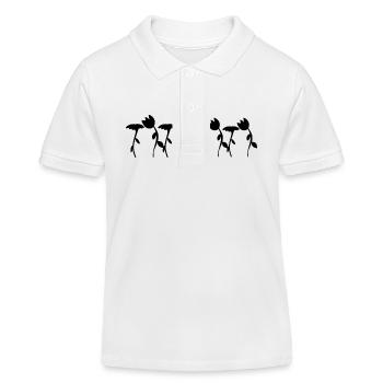 Symbole fleur fleur forme huit fleurs - Polo enfant bio Stanley/Stella - blanc - Devant