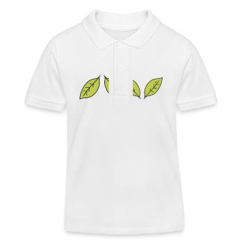 Icône de feuille à quatre feuilles - Polo enfant bio Stanley/Stella - blanc - Devant
