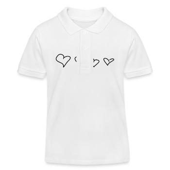 Quatre coeurs symbole amour - Polo enfant bio Stanley/Stella - blanc - Devant