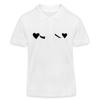 Heart Line Wave Hearts - Polo enfant bio Stanley/Stella - blanc - Devant