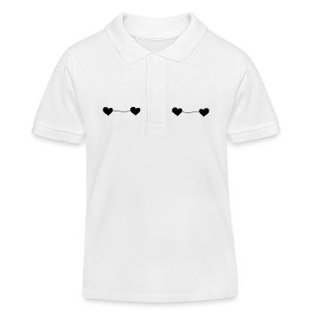 sechs herzen linie liebe herz - Kinder Organic Poloshirt Mini Sprinter von Stanley/Stella - Weiß - Vorne