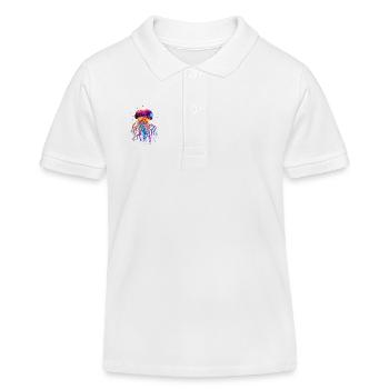 Jellyfish for Sea Creatures Fans, Gift Holiday Animals - Kids Organic Polo Shirt by Stanley/Stella - white - Front