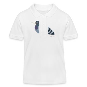 Taube mit einem Ast im Schnabel - Kinder Organic Poloshirt Mini Sprinter von Stanley/Stella - Weiß - Vorne