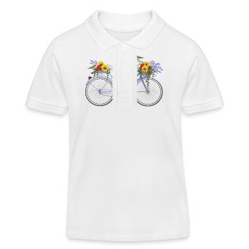 Vélo à la lavande - Polo enfant bio Stanley/Stella - blanc - Devant