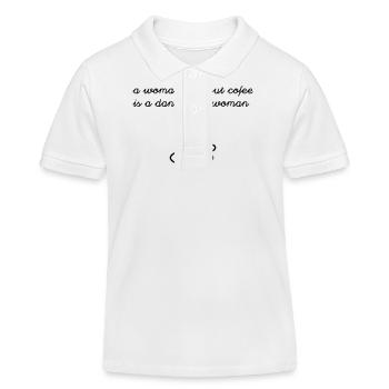 Frau ohne Kaffee - Kinder Organic Poloshirt Mini Sprinter von Stanley/Stella - Weiß - Vorne