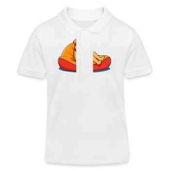 Entspannte Dogge auf Kissenkunst - Kinder Organic Poloshirt Mini Sprinter von Stanley/Stella - Weiß - Vorne