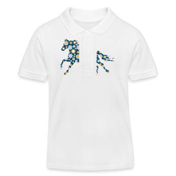 cheval poney cavalière cavalier - Polo enfant bio Stanley/Stella - blanc - Devant