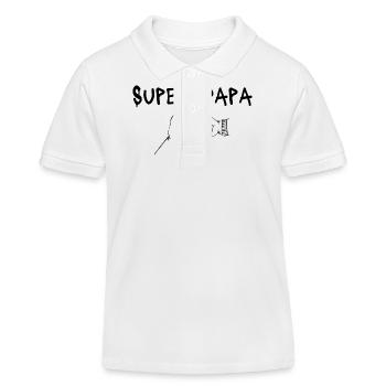 Super Papa - Polo enfant bio Stanley/Stella - blanc - Devant