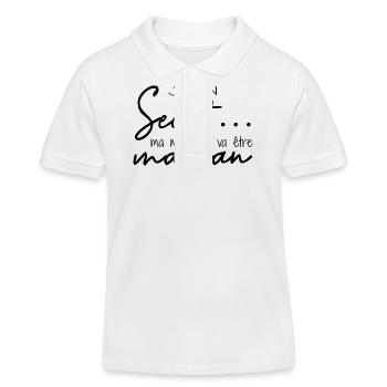 J’ai un secret ma marraine va être maman - Polo enfant bio Stanley/Stella - blanc - Devant