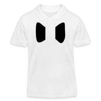bow symbol clothing shape - Kids Organic Polo Shirt by Stanley/Stella - white - Front