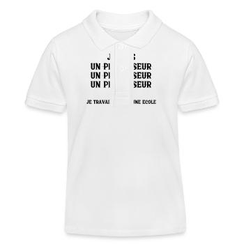 I am a school gift teacher! - Kids Organic Polo Shirt by Stanley/Stella - white - Front