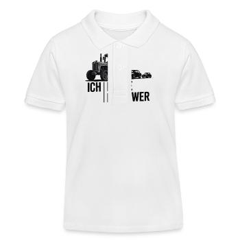 Me & My Followers – Traktor Edition - Kids Organic Polo Shirt by Stanley/Stella - white - Front