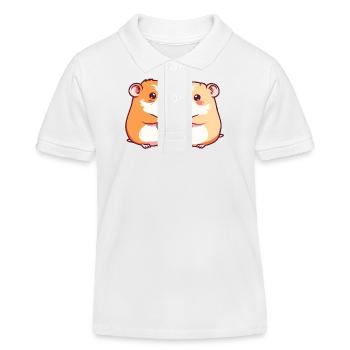 Hamster Couple Amour Couple Amoureux - Polo enfant bio Stanley/Stella - blanc - Devant