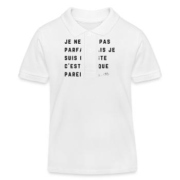 pas parfait mais cycliste, cyclisme, vélo - Polo enfant bio Stanley/Stella - blanc - Devant