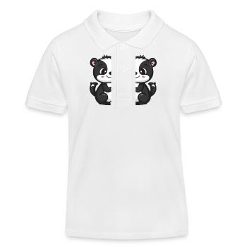 Skunk Couple Amoureux Animal Saint Valentin - Polo enfant bio Stanley/Stella - blanc - Devant