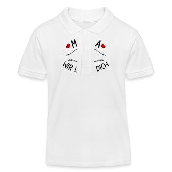 Mama wir lieben Dich - Kinder Organic Poloshirt Mini Sprinter von Stanley/Stella - Weiß - Vorne