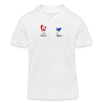Füße in Kanada, Herz in der Ukraine - Kinder Organic Poloshirt Mini Sprinter von Stanley/Stella - Weiß - Vorne