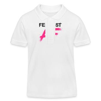 Féministe AF Déclaration Dicton - Polo enfant bio Stanley/Stella - blanc - Devant
