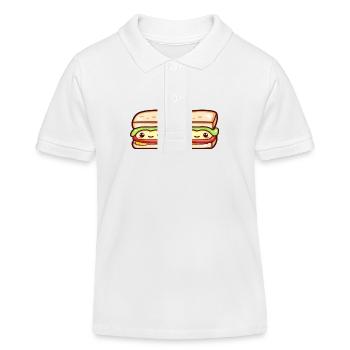 Sandwich Paar Liebe Herz Lustig - Kinder Organic Poloshirt Mini Sprinter von Stanley/Stella - Weiß - Vorne