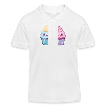 Muffin Paar Liebe Herz Lustig - Kinder Organic Poloshirt Mini Sprinter von Stanley/Stella - Weiß - Vorne