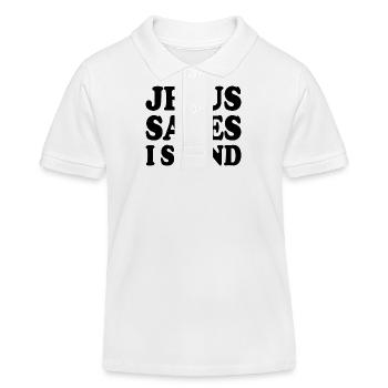 jesus saves i spend - Kinder Organic Poloshirt Mini Sprinter von Stanley/Stella - Weiß - Vorne